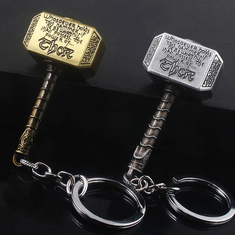 

New Thor Hammer Rotation Keychains Avengers 4 Endgame Mjolnir Thanos Metal Key Chain Keys Men Car Women Bag Souvenir Keyring