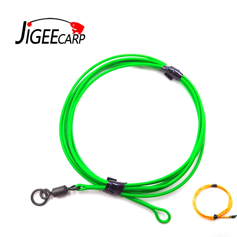 

JIGEECARP 1 set 30LB Fishing Flurocarbon Hooklink Carp Rig Safezone Free Leader With Flex Ring Quick Change Swivel Lead Core
