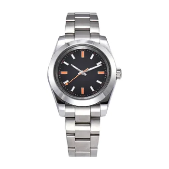 

New Men's Automatic Mechanical Watch 39MM Black Dial Orange Pointer Stainless Steel Case Luminous Mechanical Men's Watch