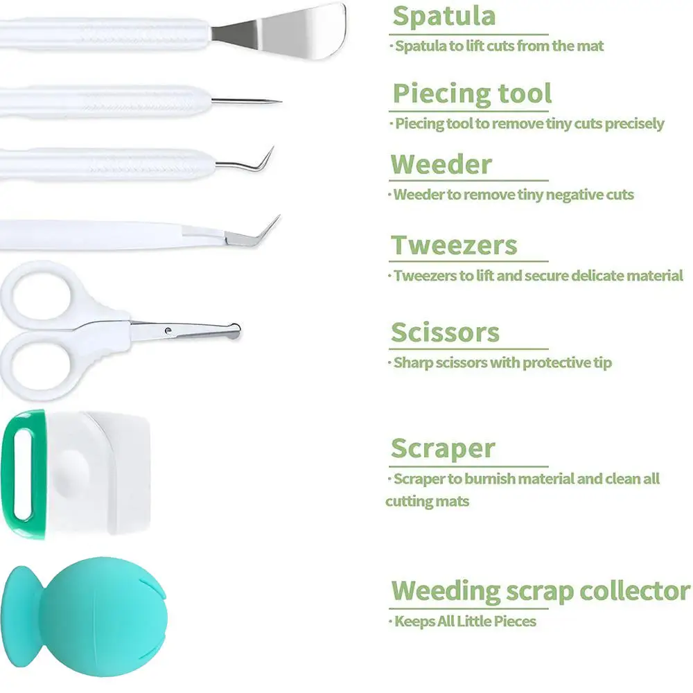 Vinyl Weeding Tools Set With Vinyl Scrap Collector & Carrying Bag For Cricut /Silhouette/Siser/Oracal