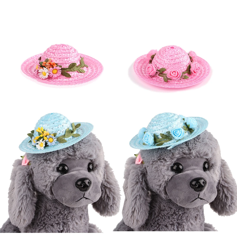 ペット用麦わら帽子 犬と猫用のクールな日よけ帽 子犬用品 カントリースタイルの帽子 ハワイスタイルのアクセサリー 犬用キャップ Aliexpress