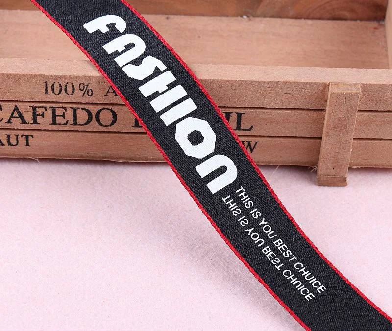 5M Width 25mm FashionBlack White Letter Printing Stripe Ribbons For DIY Decorative Crafts Grosgrain Ribbons Sewing Accessories