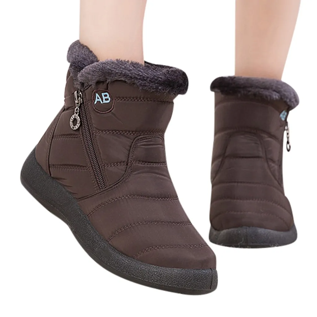 Waterproof Short Booties Women's Winter Warm Snow Boots With Plush Non-Slip Footwear Plus size 35-43 autumn and Winter Shoes