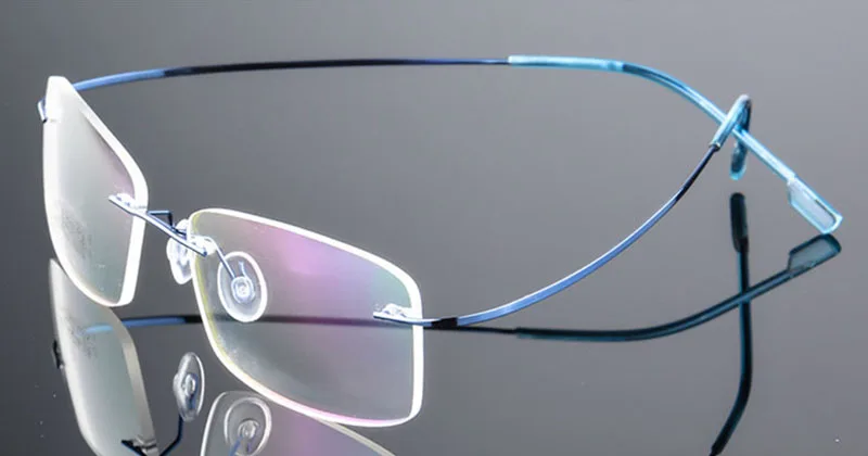 SO& EI титановый сплав супер эластичные оправы мужские деловые металлические оправы для очков сверхлегкие прозрачные линзы женские очки для близорукости - Цвет оправы: Blue