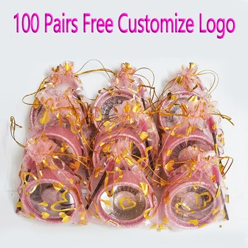 

100 Pairs 3D Mink Lashes Free Custom Logo Gift Box Packing With Eyelashes Brush For Bulk wholesale order Free DHL shipping