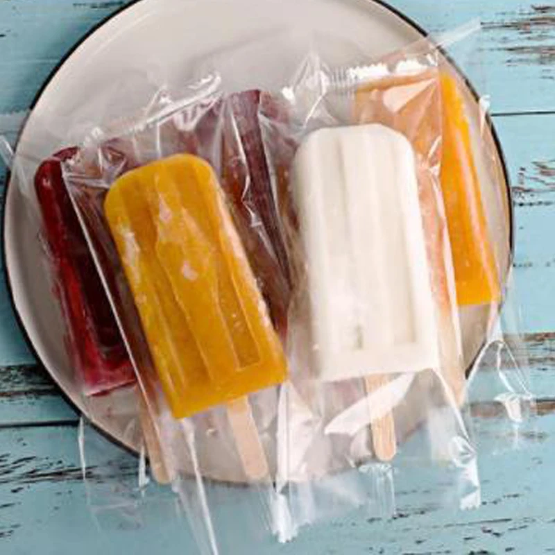 

100pcs/lot New Ice Cream Popsicle Plastic Bag Cake Bread Chocolate Package Transparent bag One-time 8*19CM