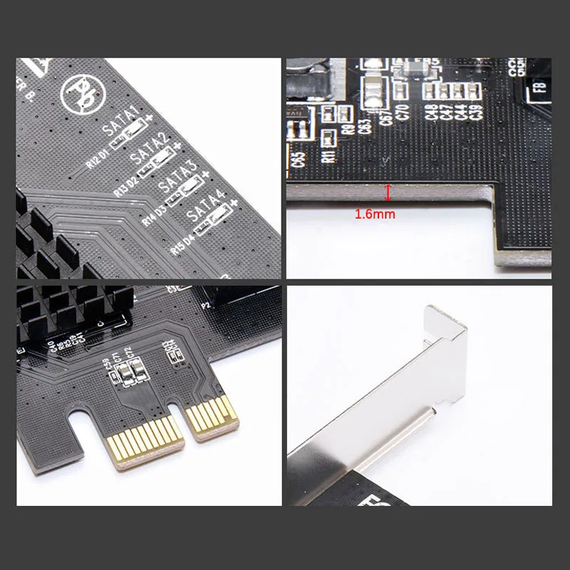 Pci-E Плата расширения, 4-портовая Sata 3,0 Raid Плата расширения 6G Sata 3,0 для Pci-E 4 порта адаптер расширитель Riser Card для Hdd Ssd
