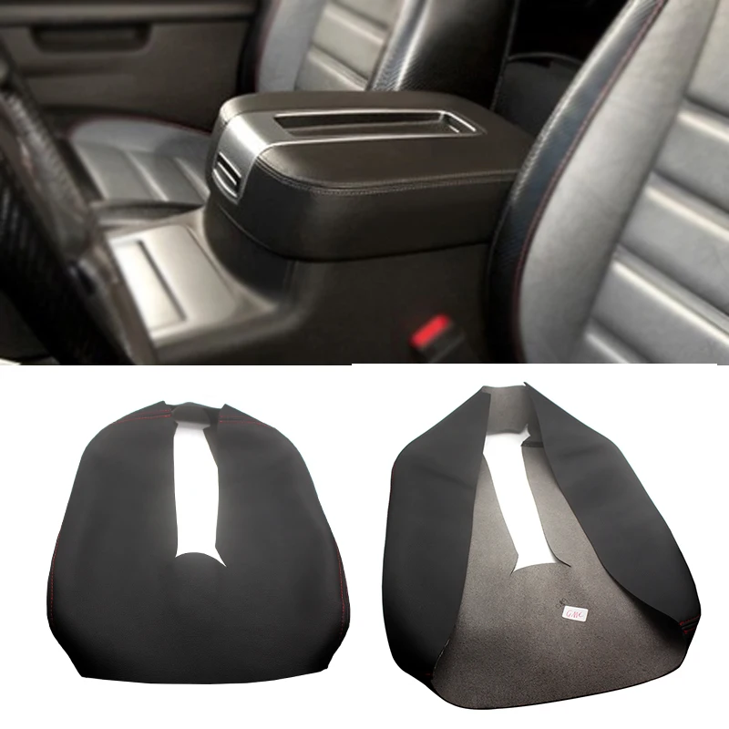 

Soft Leather Armrest Cover For GMC Sierra SLT SLE 1500 2500 3500 2007- 14 Car Center Control Armrest Box Skin Cover Sticker Trim