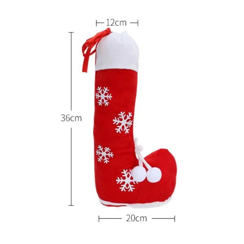 Christmas Boots Snowflake Candy Stocking Gift Bag Socks New Year Xmas Decor