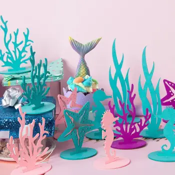 

2pcs DIY Mermaid Theme Felt Table Decoration for Under the Sea Theme kids/adults Birthday Party Baby Shower Party Supplies