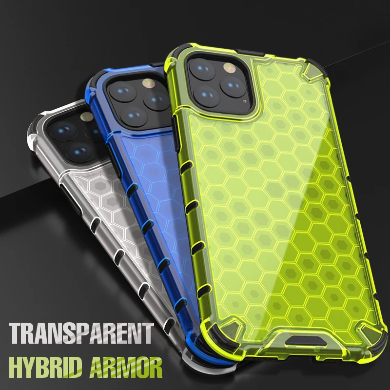 iphone 12 pro max leather case Shockproof Honeycomb Phone Case For iPhone 11 12 Pro Max XS Max XR X 7 8 Plus 12 13 Pro 11 13 Transparent Soft Bumper Back Cover iphone 12 pro max clear case