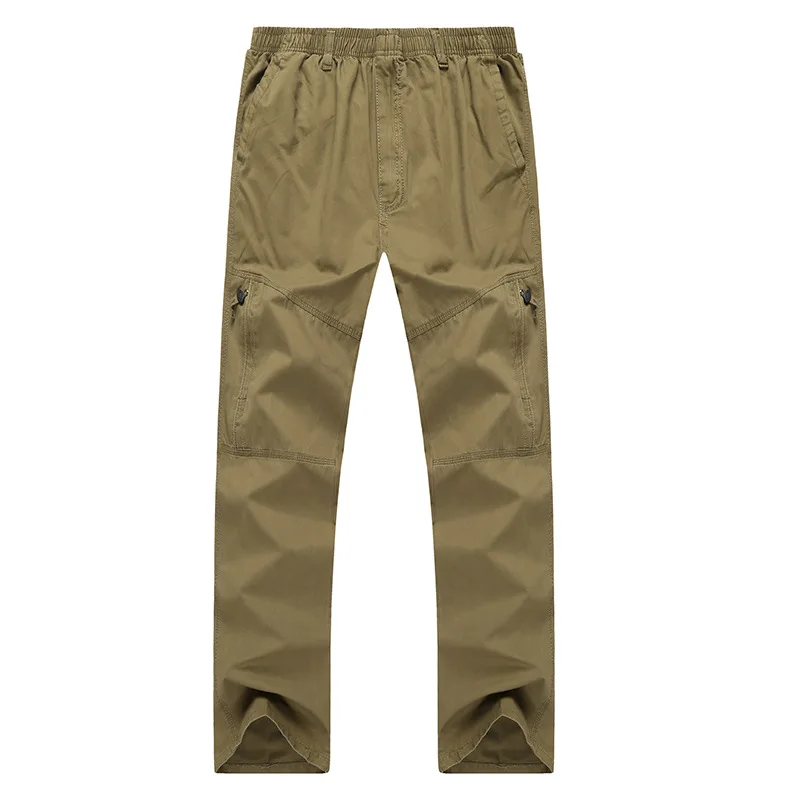 Мужские хлопковые брюки карго весна осень большие размеры мужские повседневные брюки уличная одежда комбинезоны длинные брюки мужские рабочие брюки для мужчин - Цвет: khaki