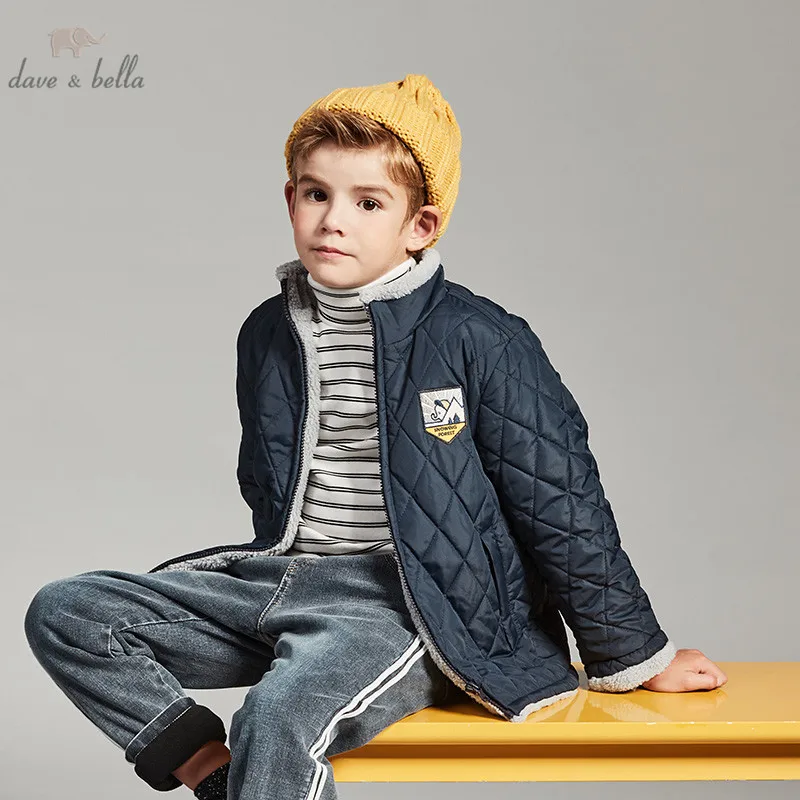 DBK11246 dave bella/детская зимняя куртка для мальчиков детская модная верхняя одежда детское однотонное пальто