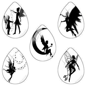 

TAFREE Tear Drop Mini Angel Wings Photos Dome Glass Butterfly Fairy Outline 18x25mm Bead Accessories For Trendy Jewelrys BF47