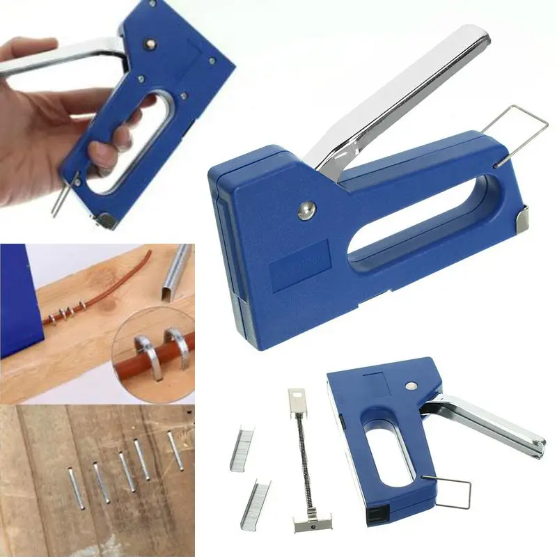

Mini Staple Nail Stapler Stapling Machine Kit with 100pcs 6mm Nails For Furniture Woodworking Stapler Hand Tools