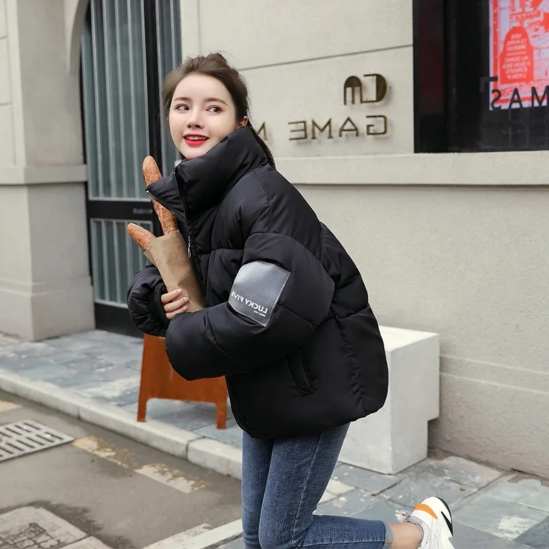 

Cotton-padded Clothes Women's Short 2019 Winter New Style Korean-style Stand Collar Coat Small Cotton-Padded Jacket Women's Loos