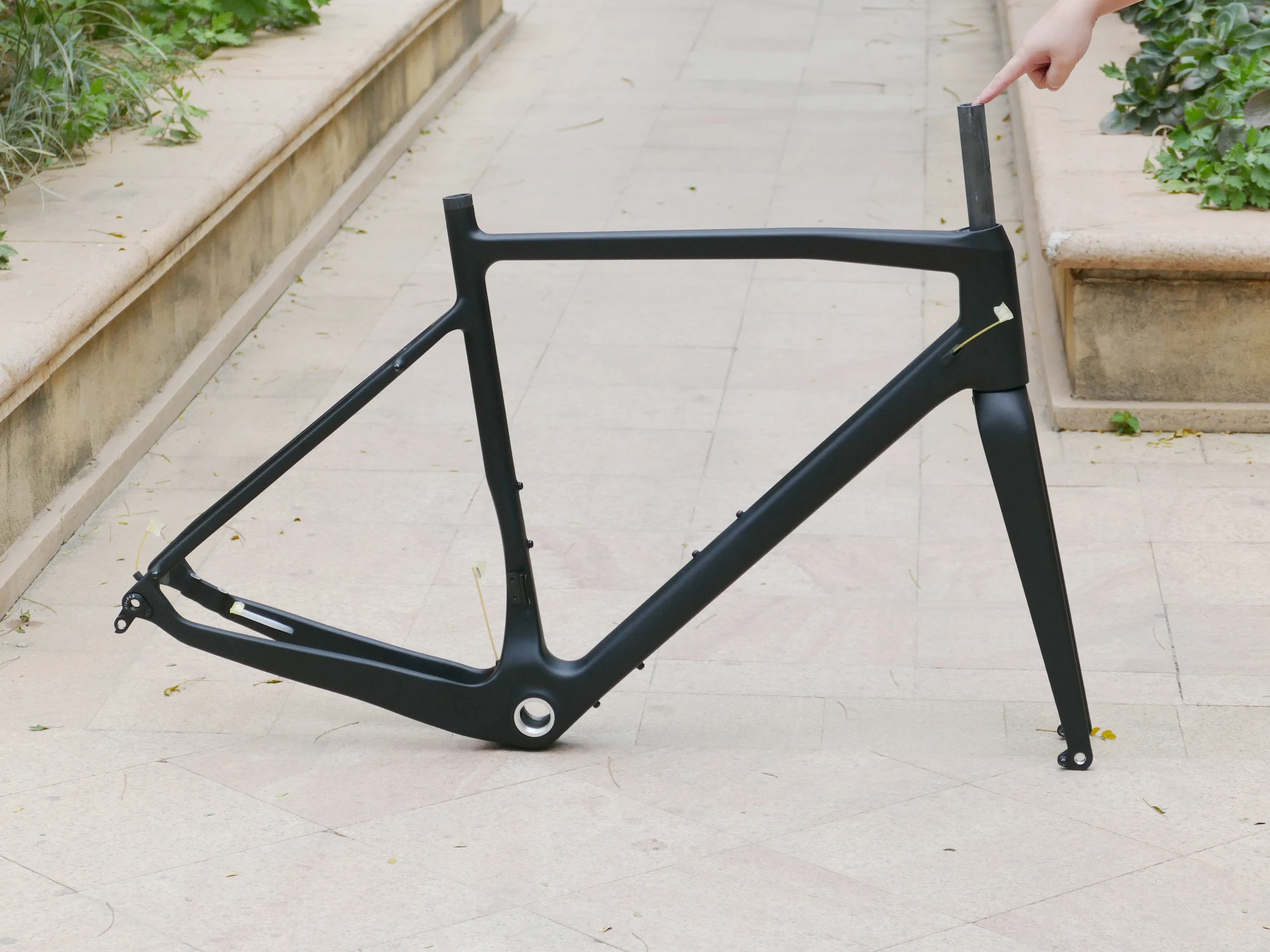 FR 1 углеродный руль UD матовый гравия велосипед Bicyce через ось рама плоское