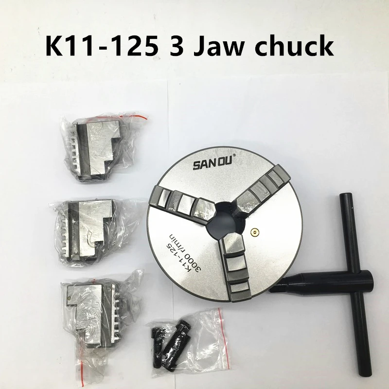 SANOU K11-125 3 кулачковый токарный патрон 5 дюймов 125 мм Самоцентрирующийся