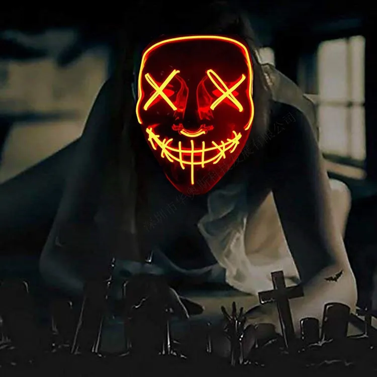 Halloween LED Luminous Mask Christmas Luminous Mask Night Riding Flash Mask