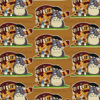 

Character Totoro pattern Polyester cotton Fabric Patchwork Printed for Tissue Kids Home Textile for Sewing Doll Dress Curtain