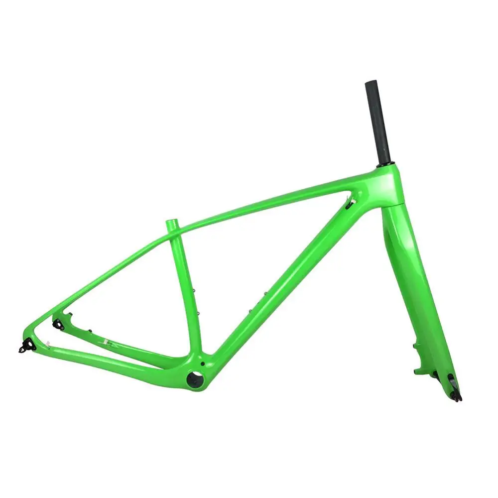Spcycle 29er горный велосипед с полностью карбоновой рамой для горного велосипеда и жесткими вилками 29er MTB велосипедный карбоновый каркасный мост 142*12 мм и 100*15 мм - Цвет: Green Color