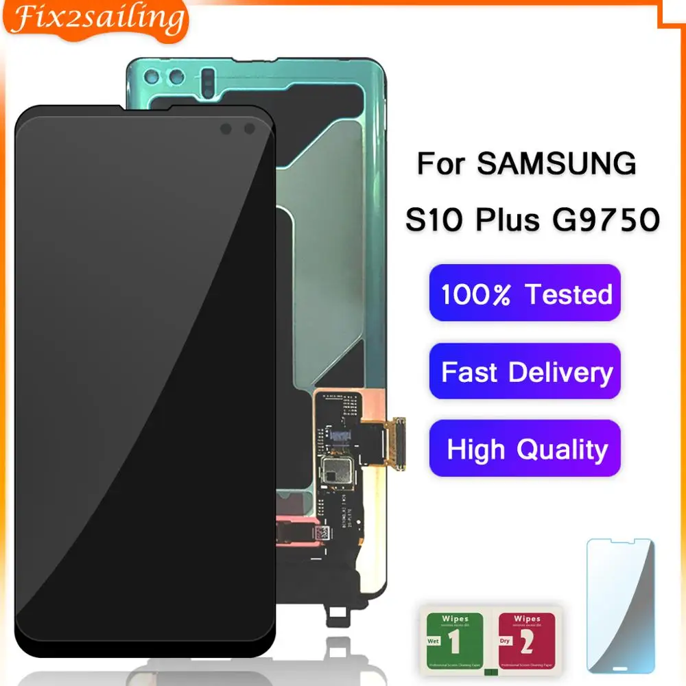 ЖК дисплей Super AMOLED для Samsung Galaxy S10 Plus G9750 SM с сенсорным экраном и дигитайзером в