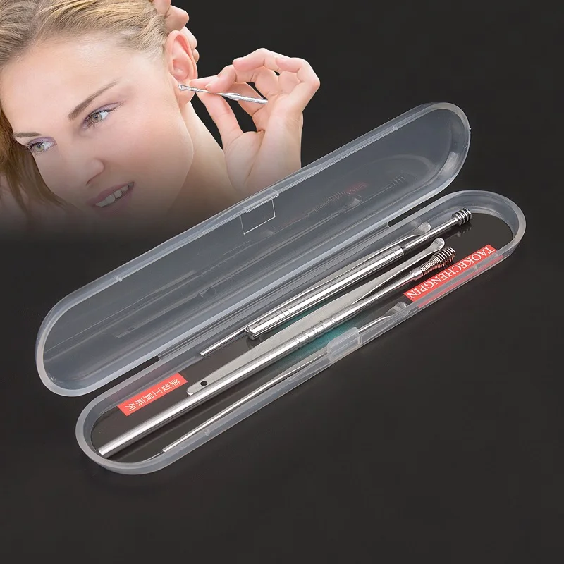 Professional 5Pcs Set High quality Stainless Steel Ear Tapping Ear Clean Earwax Skimmed Ear Selection Easy 2