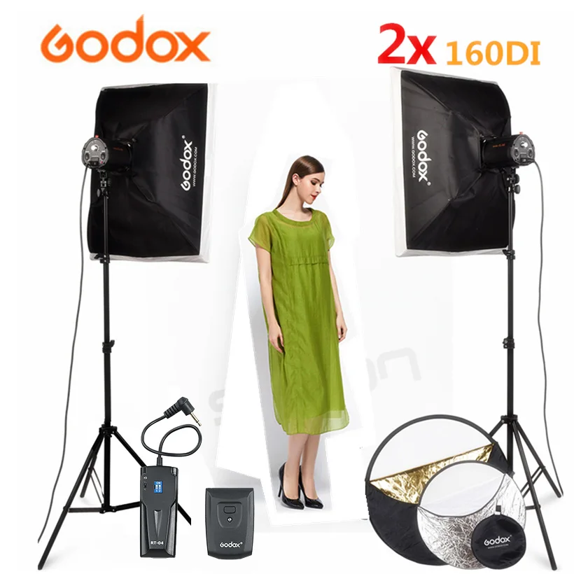 GODOX 2x160Ws 110V/220V фотография студийный свет стробоскосветильник вспышка для видео +
