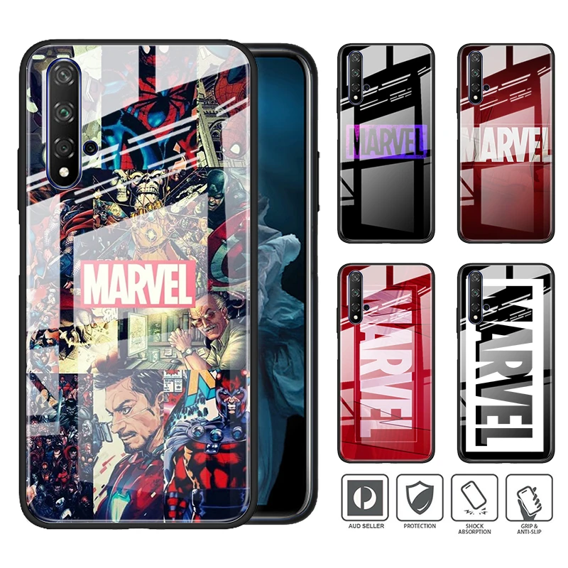 Популярный новый чехол из закаленного стекла роскошный с логотипом Marvel Мстители