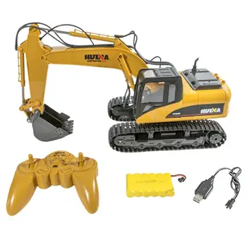 

HuiNa Toys 1550 2.4G 1/14 RC Car 680 Degree Rotation Metal Excavator Cool Sound/Light Effect Truck Adults RC Excavator Car Toys