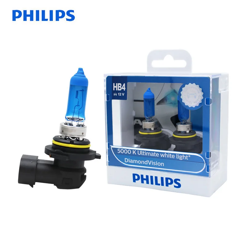 Philips 100% оригинал 9006 HB4 12V 55W Diamond Vision 5000K ксеноновая белая Автомобильная галогенная