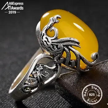 

NOT FAKE Israel S925 Fine Antique shop Ring Sterling Silver Women aristocrat noble Natural Artisan Baltic Natural Gemstone amber