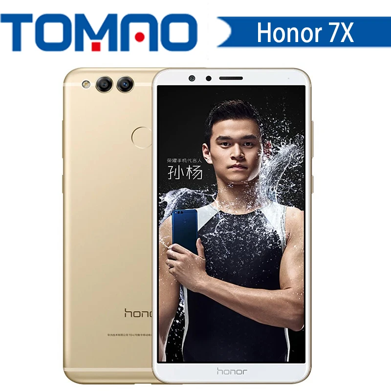 Глобальная прошивка Honor 7X4 Гб оперативной памяти, 32 GB/64 GB OTA Update 5,93 дюйма, разрешение Full Экран мобильный телефон Octa Core Dual тыловая Камера 3340 мАч 2160*1080P