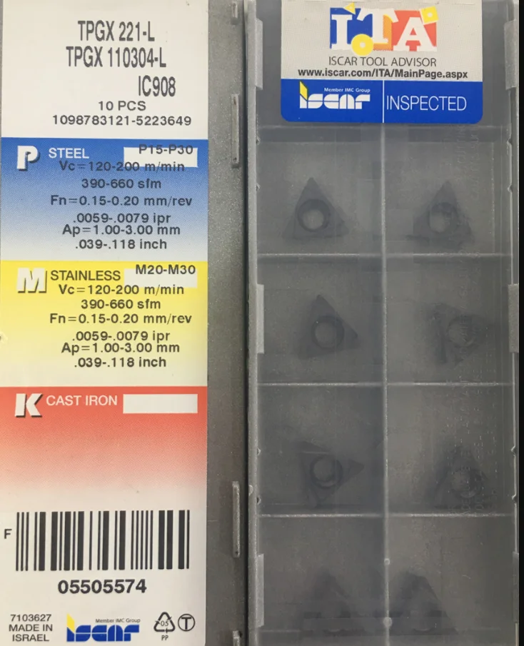 ISCAR 10 шт. твердосплавная вставка TPGX 110304-L IC908