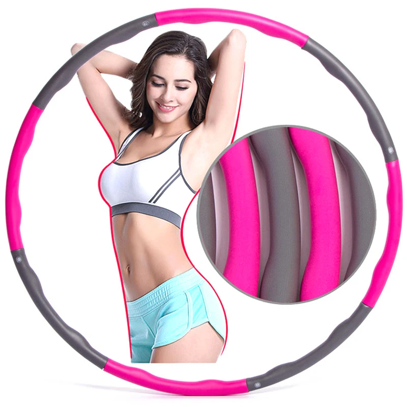 

6/7/8 Section Fitness Sport Hoop Removable Foam Hoop Adult Gymnastic Hoop Gym Body Building Thin Waist Fitness Circle Equipment