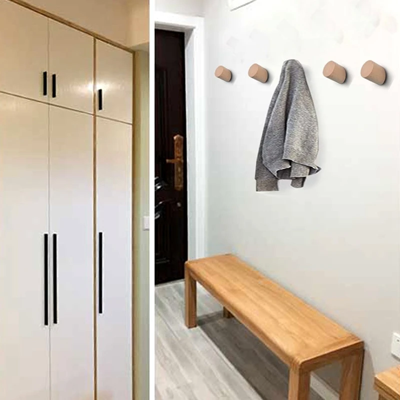 

Wall-Mounted Wooden Coat Hook Hat Hanger Retro Minimalist Notepad Handmade Coat Rack Hook for Living Room, Bathroom, Kitchen, La