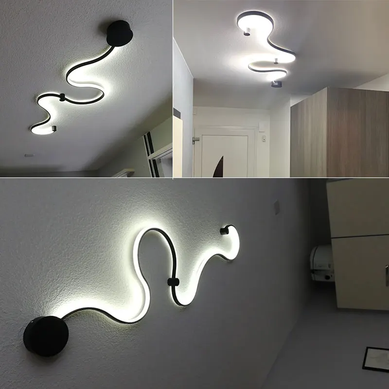 Домашний потолочный светильник черный и белый металлический светодиодные