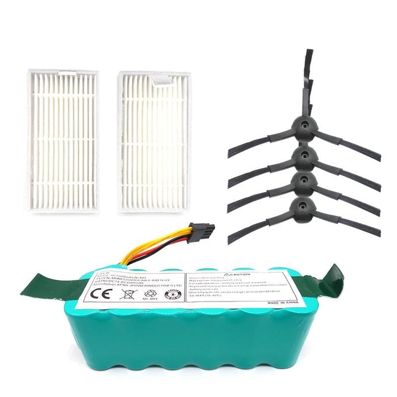 

Filter Side Brush Ni-Mh 14.4V 3500Mah Battery for Ecovacs Mirror Cr120 Vacuum Cleaner Dibea X500 X580 X600