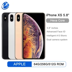 Apple – authentique smartphone iphone XS de 64 ou 256 go débloqué, 4 go de RAM, processeur A12 Bionic, batterie 2658mAh, connectivité 4G LTE, avec ios 12 