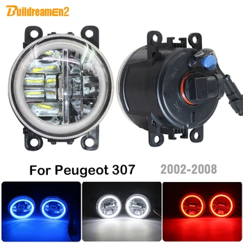 

Buildreamen2 Car H11 LED Bulb Fog Light Angel Eye DRL Daytime Running Light 4000LM 12V Styling For Peugeot 307 2002-2008