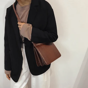 

Women Alligator Shoulder Bags Big Vintage Coffee Shopping Crossbody Bags for women Female Handbags B629