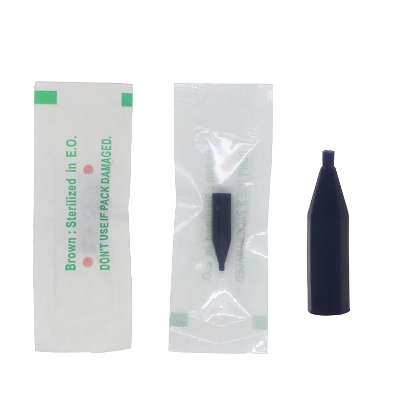 

1R 100Pcs 0.4 Newest Tattoo Needle with Needle Cap for G-8650 G-9740 Giant Sun Permanent Makeup Eyebrow tattoo Machine Needles