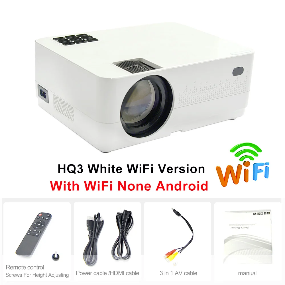 film projector Newest HQ3 WiFi Projector Video Projecteur Everycom HQ2 3000 Lumi HD 1280*720P LED Home Theater Movie Beamer Proyector Portatil projector stand Projectors