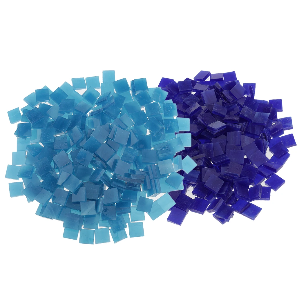 500 Piece Square Shape Glass Mosaic Tiles Tessera for Art DIY Crafts Blue 10x10mm 500 Piece Square Shape Glass Mosaic Tiles Tessera for Art DIY Crafts Blue 10x10mm