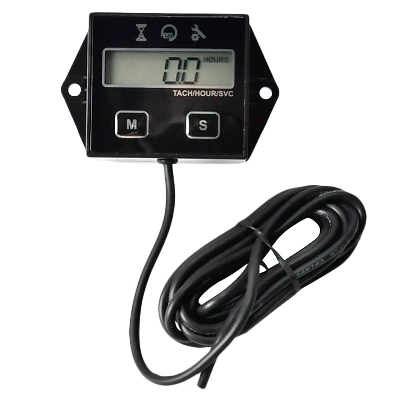Lcd Digital Display Moto Engine Tach Hour Meter For Motorcycle Tachometer Gauge Marine Chainsaw Pit Bike Boat Inductive | Автомобили и