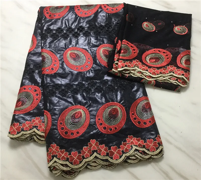 Африканская ткань Базен riche getzner с вышивкой Африканский Базен парча ткань с тюлем кружева 5+ 2 ярдов