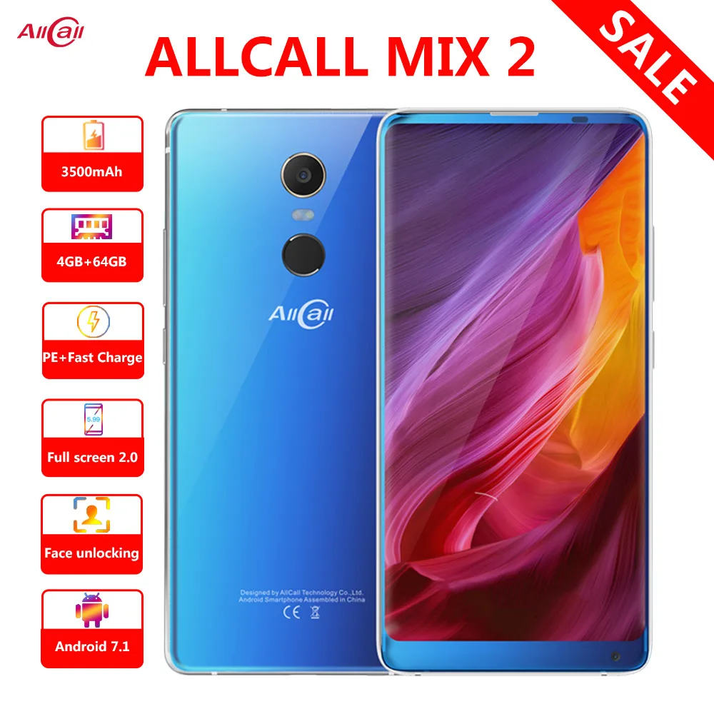 AllCall MIX 2 смартфон с восьмиядерным процессором Helio P23 ОЗУ 6 ГБ ПЗУ 64 18:9 5 99 дюйма FHD + 16
