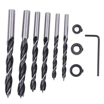 

Woodworking Tree-point Drill Twist Drill Drill Bit Limit Ring Set 6/8/10mm