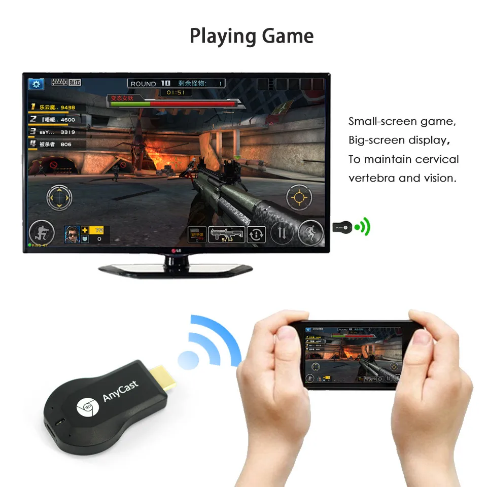 Slimy Anycast M2 Plus 1080P tv Stick беспроводной WiFi Дисплей ТВ ключ для DLNA беспроводной адаптер хромированный литой для IOS Android телефонов