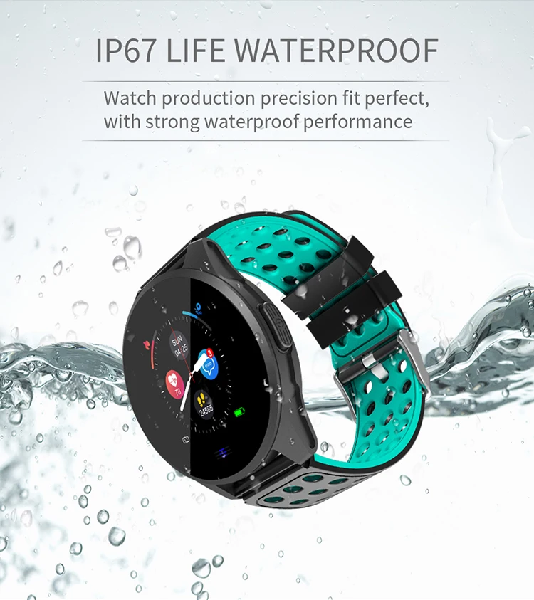 CK20 Smartwatch IP67 водонепроницаемые носимые устройства Bluetooth Шагомер монитор сердечного ритма цветной дисплей Смарт-часы для Android/IOS